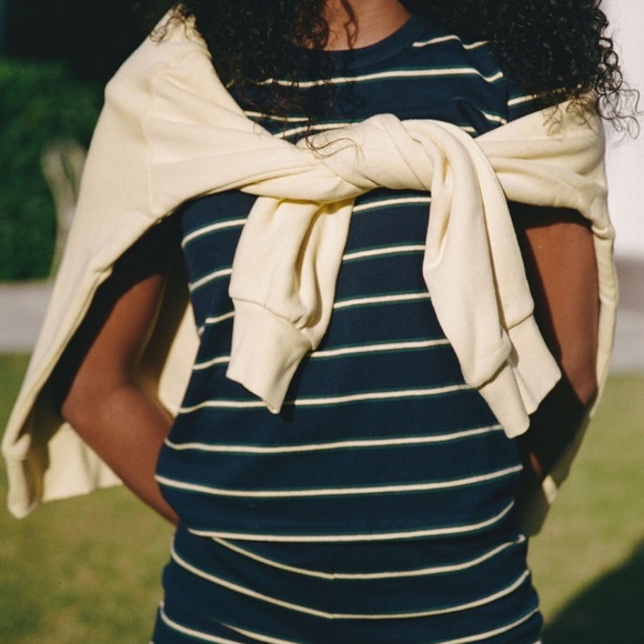 Parke Summerland collection striped cotton tee. Denim & Peel - Picture 1 of 2